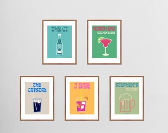 Lote de 5 impresiones decorativas para bar de la Universidad de Atenas, Ohio (descarga digital)