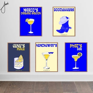Pittsburgh, Oakland Bar Prints | Set of 5 | DIGITAL DOWNLOADS