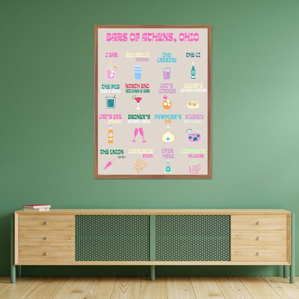 Athens, Ohio University Bar Prints | Bars of Athens, Ohio