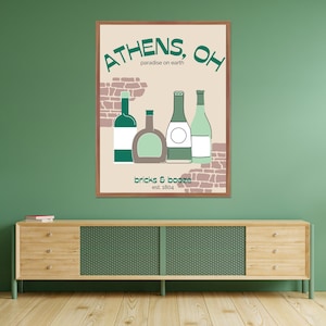 Athens, Ohio University &quot;Paradise on Earth&quot; Print- Beige