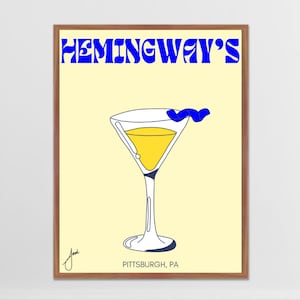 Pittsburgh, Oakland Bar Prints | Hemingway&#39;s