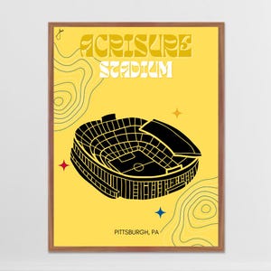 Pittsburgh Wall Prints: Acrisure Stadium (Yellow)