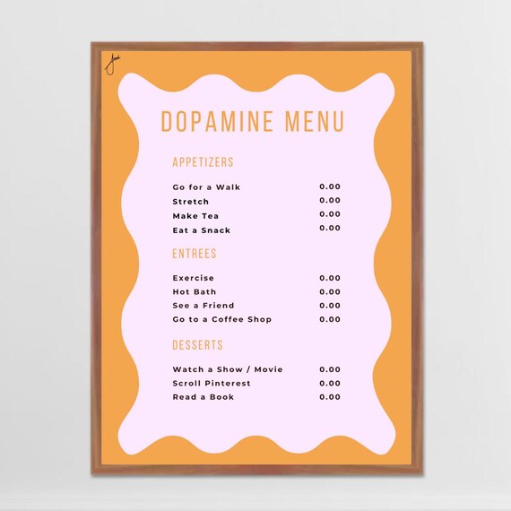 Wall Art Prints | Funky Dopamine Menu | Digital Download