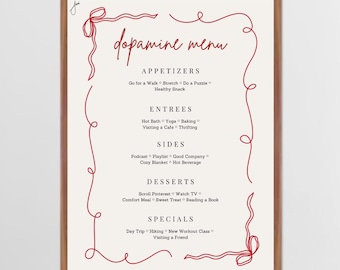 Wall Art Print | Dopamine Menu | Digital Download