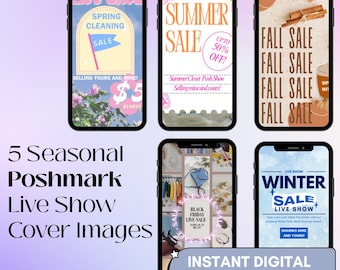 Images de couverture du spectacle en direct Poshmark | Lot de 5 couvertures saisonnières de spectacles vivants | Couvertures Poshmark à téléchargement numérique