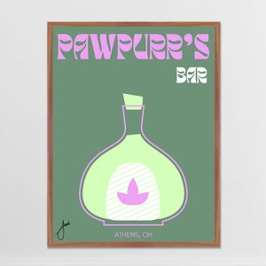 Athens, Ohio University Bar Prints | Pawpurr&#39;s | Pink + Green Collection