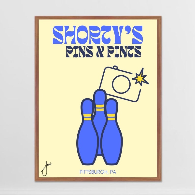 Pittsburgh Individual Prints Shorty's Pins and Pints Etsy