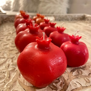 Pomegranate Candle, Yalda Night Candle Norooz Nowruz Haftsin Haftseen Candle set of 2 , Shame Shabe Yalda