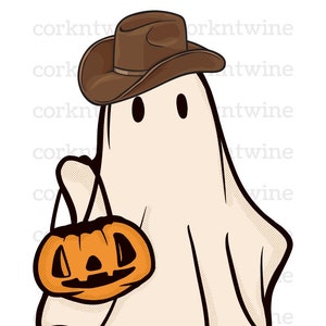 Cowboy Ghost SVG Cut File | Cowboy svg| Cowboy hat SVG  Ghost svg |Scary Ghost Silhouette