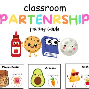 Cartes de jumelage de partenariat de classe | Cartes d'appariement | Communauté de la classe |