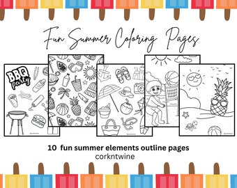 Dibujos para colorear de verano: 10 diseños de playa y vacaciones (PDF)