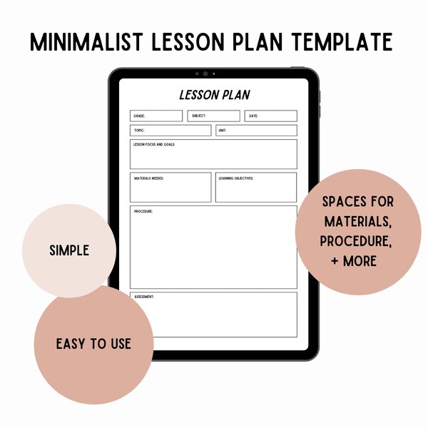Preschool Lesson Plan Template Etsy