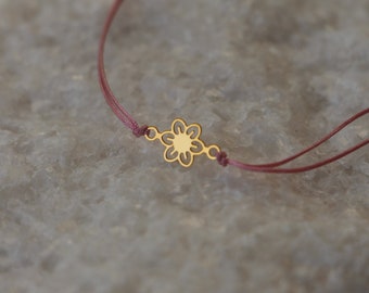 Handmade flower bracelet made of stainless steel