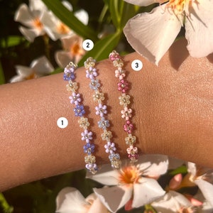 Flower pearl bracelet. stainless steel