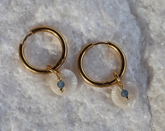 Stainless steel earrings with handmade pendants