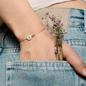 Handmade macrame bracelet with letter