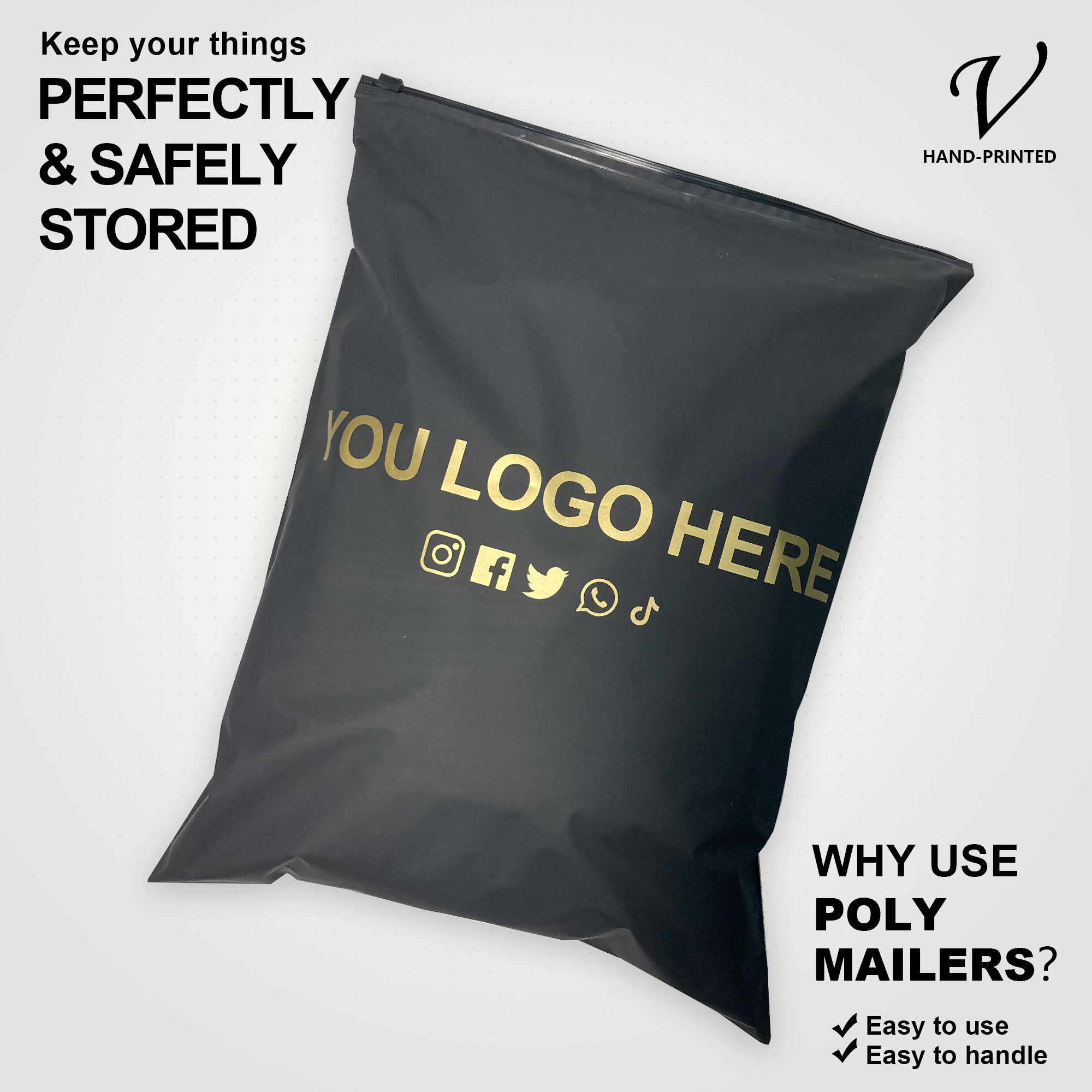 Custom personalized logo frosted zipper bag handprinted Etsy