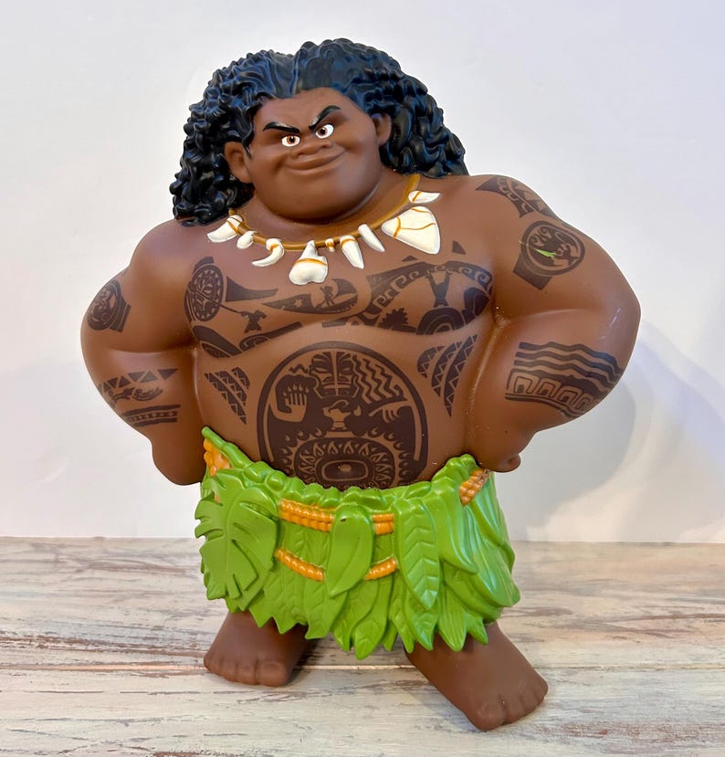 Figura de acción coleccionable de Disney Moana Maui de 8 pulgadas, juguete de plástico duro imagen 1