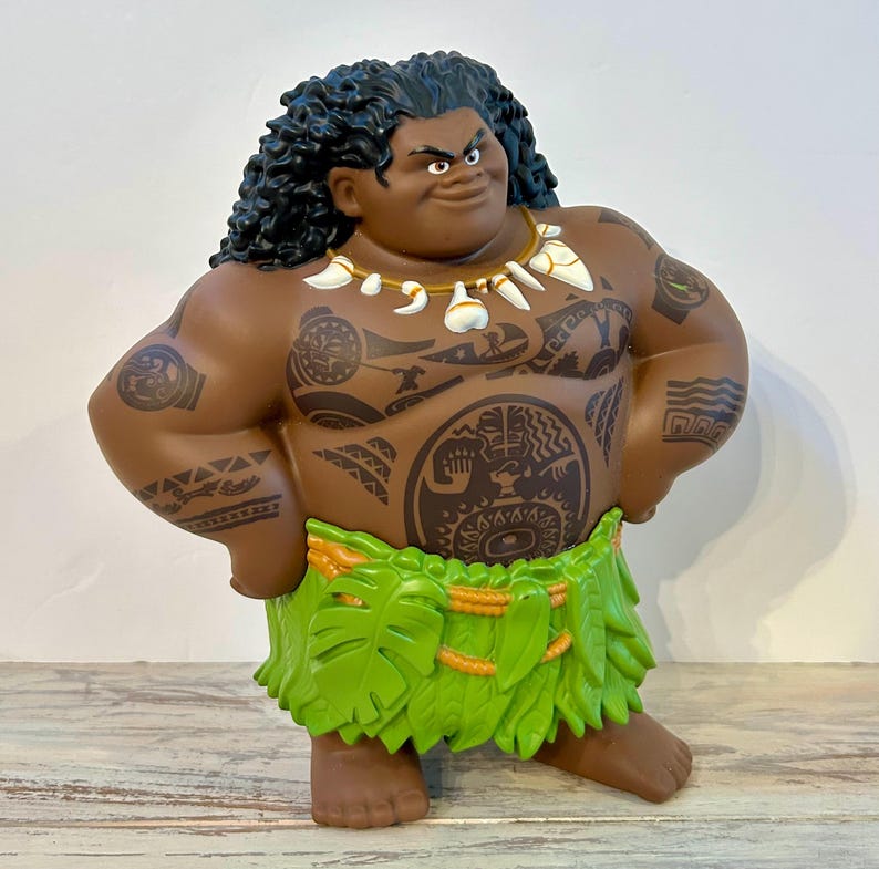 Figura de acción coleccionable de Disney Moana Maui de 8 pulgadas, juguete de plástico duro imagen 4