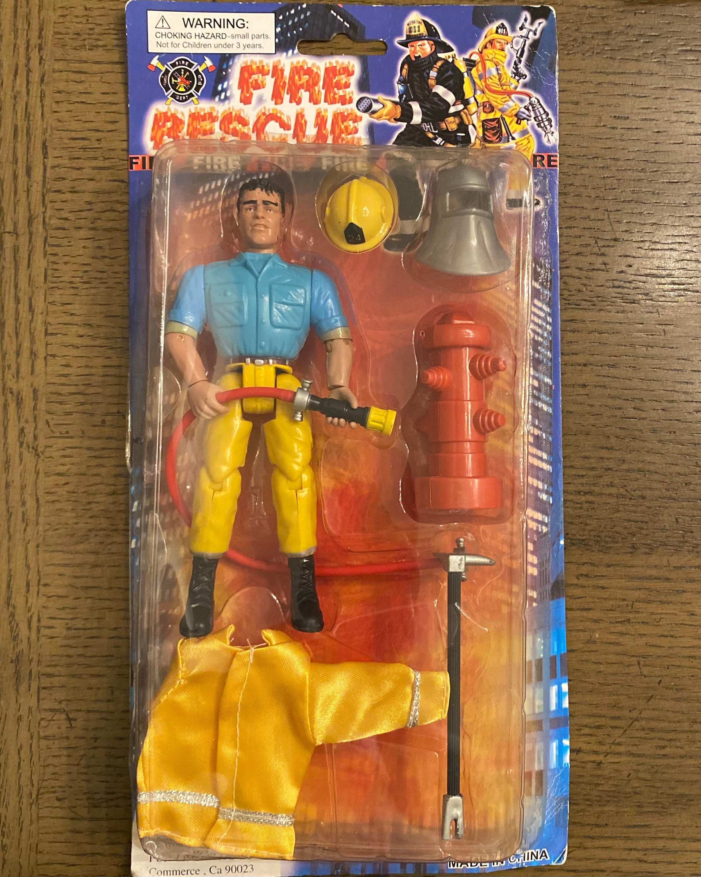Vintage Fire Rescue 6” Plastic Action Figure Toy and