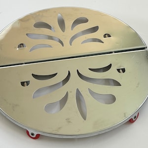 Vintage MCM Chrome Plated Round Expandable Trivet