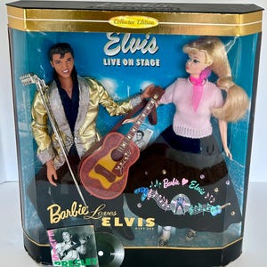 Vintage 1996 BARBIE Doll Loves Elvis Collector Edition Doll Set by Mattel NIB No 17450