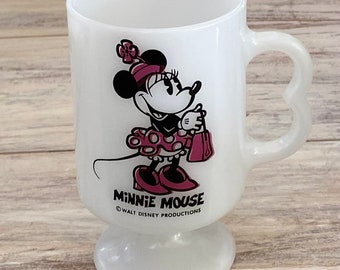 Vintage Disney Minnie Mouse Milkglass Pedestal Mug