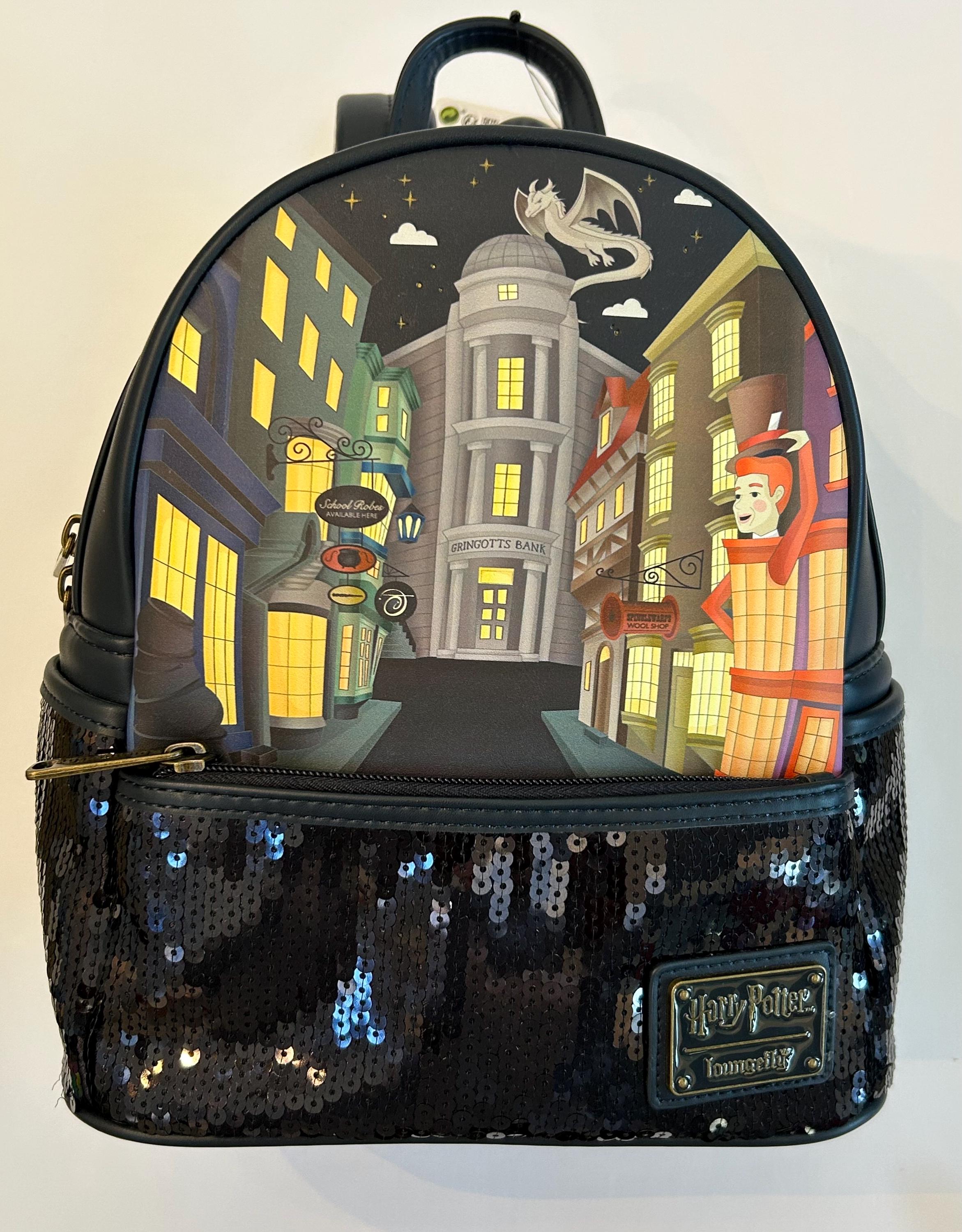 BMS Reversible Glitter Sequin Backpack – Black & Silver – School Or Travel Bag