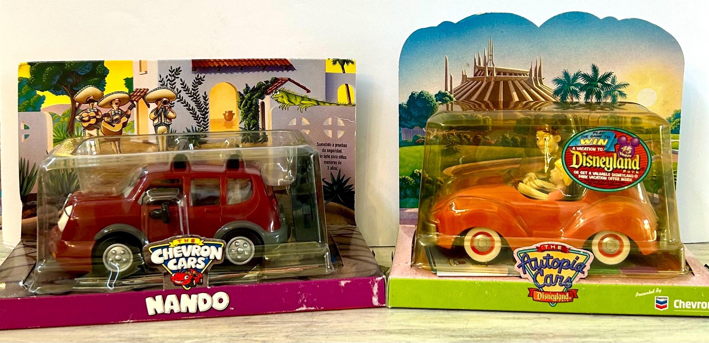 Vintage 1999 Chevron Cars NANDO or 2000 Disneyland Autopia Car NIP