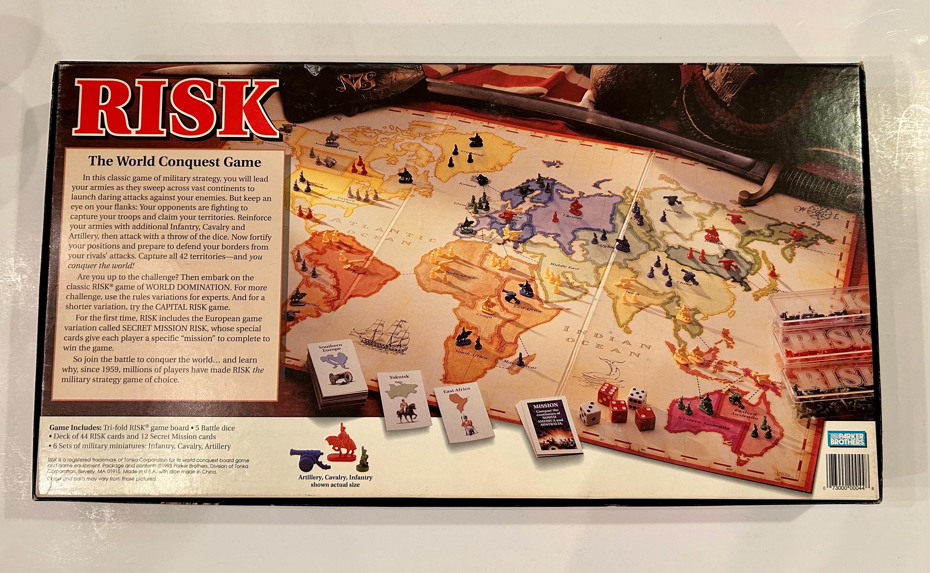 Vintage 1993 RISK the World Conquest Board Game No 00044 by Parker
