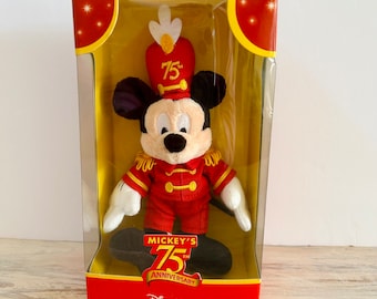 Vintage Bandleader Mickey Plush Toy Celebrating Mickeys 75th Anniversary NIB