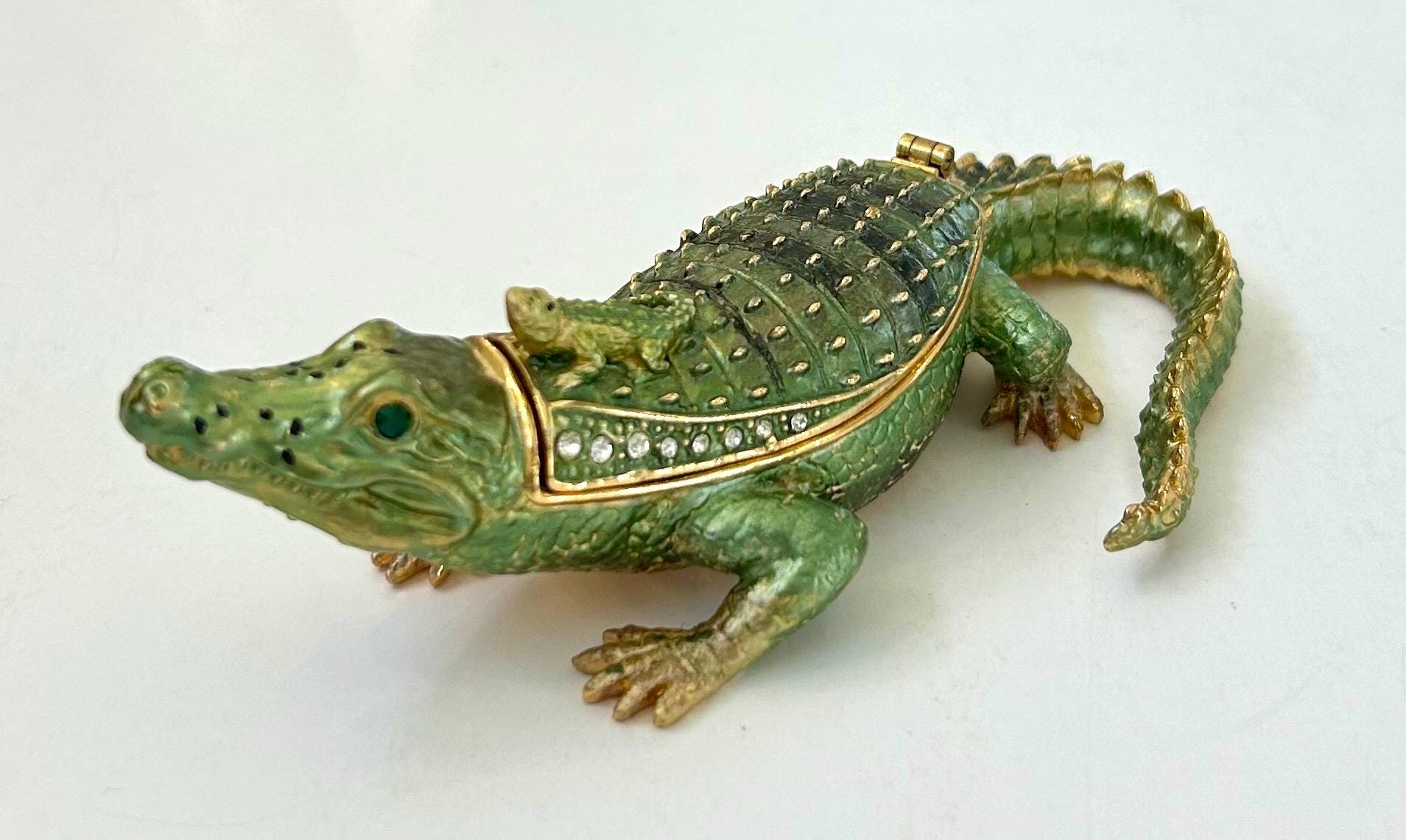 Bejeweled Red Lobster Hinged Metal Enameled Austrian Crystals