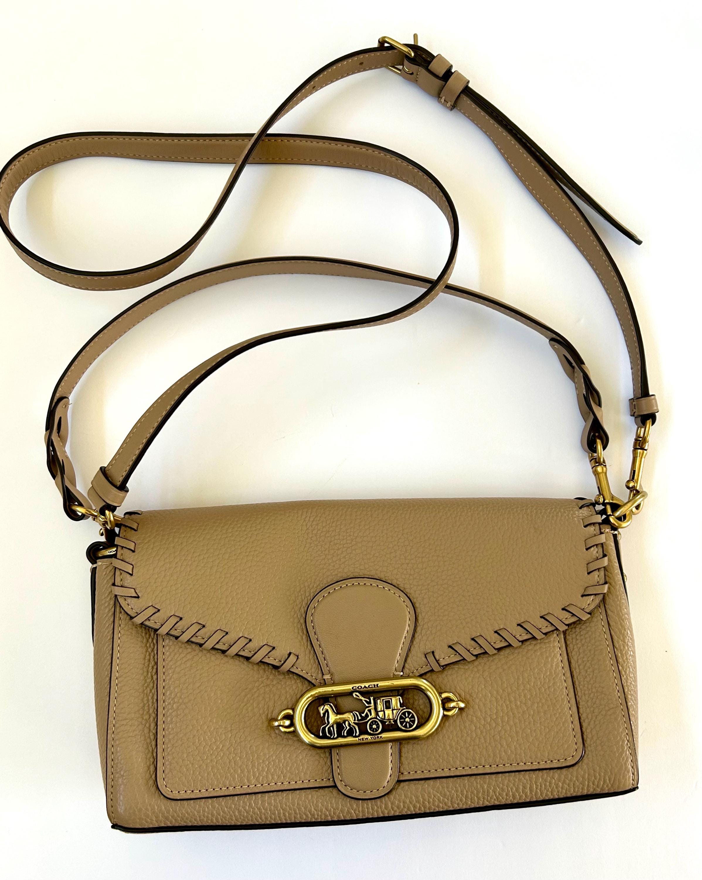 Coach Taupe and Dark Brown Leather Crossbody Strap with Gold Hardware Adjustable Leather Crossbody Strap - for Coach & Designer  main image 3