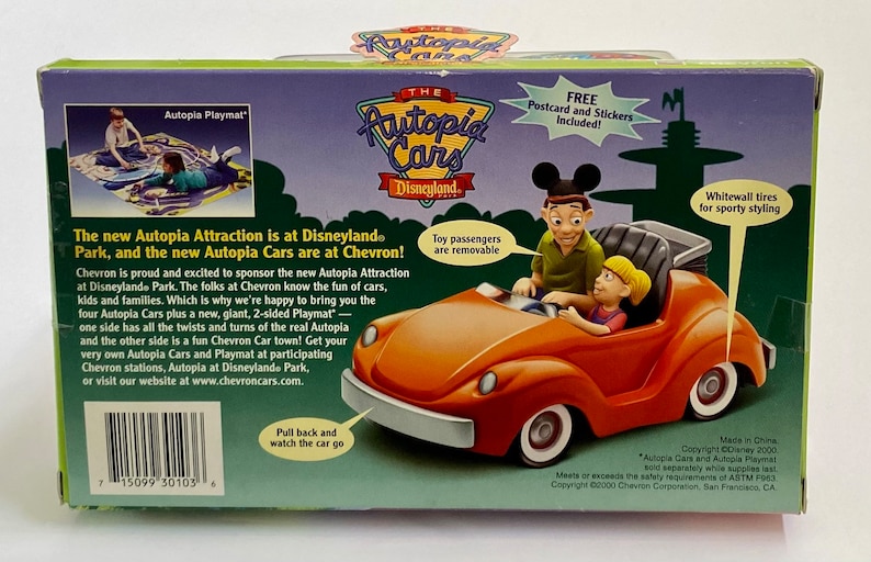 Vintage 2000 the Disneyland Autopia Chevron Car - Classic; New Original ...