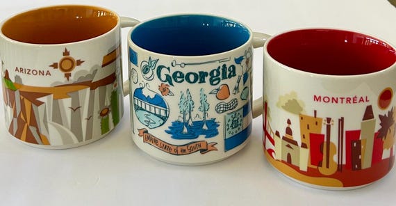 Collectible Starbucks 14 Oz Ceramic Coffee Tea Mugs Arizona
