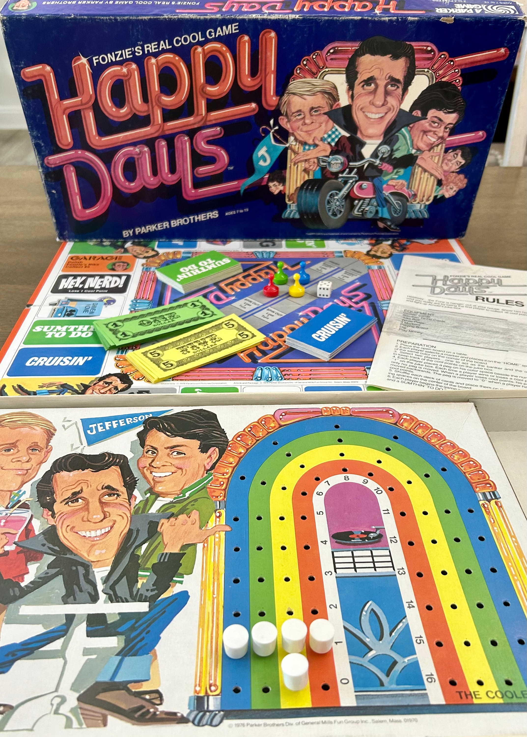 Vintage 1976 Happy Days Fonzie's Game – Complete Parker Brothers