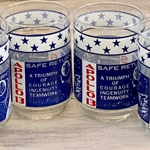 Vintage Apollo 13 Commemorative Drink Glasses (Set of 4)