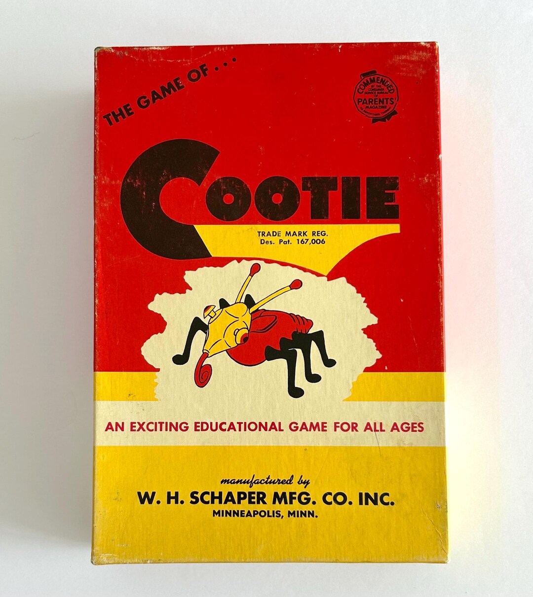 Vintage 1949 the Game of COOTIE by WH Schaper Mfg No 200 Clean Near