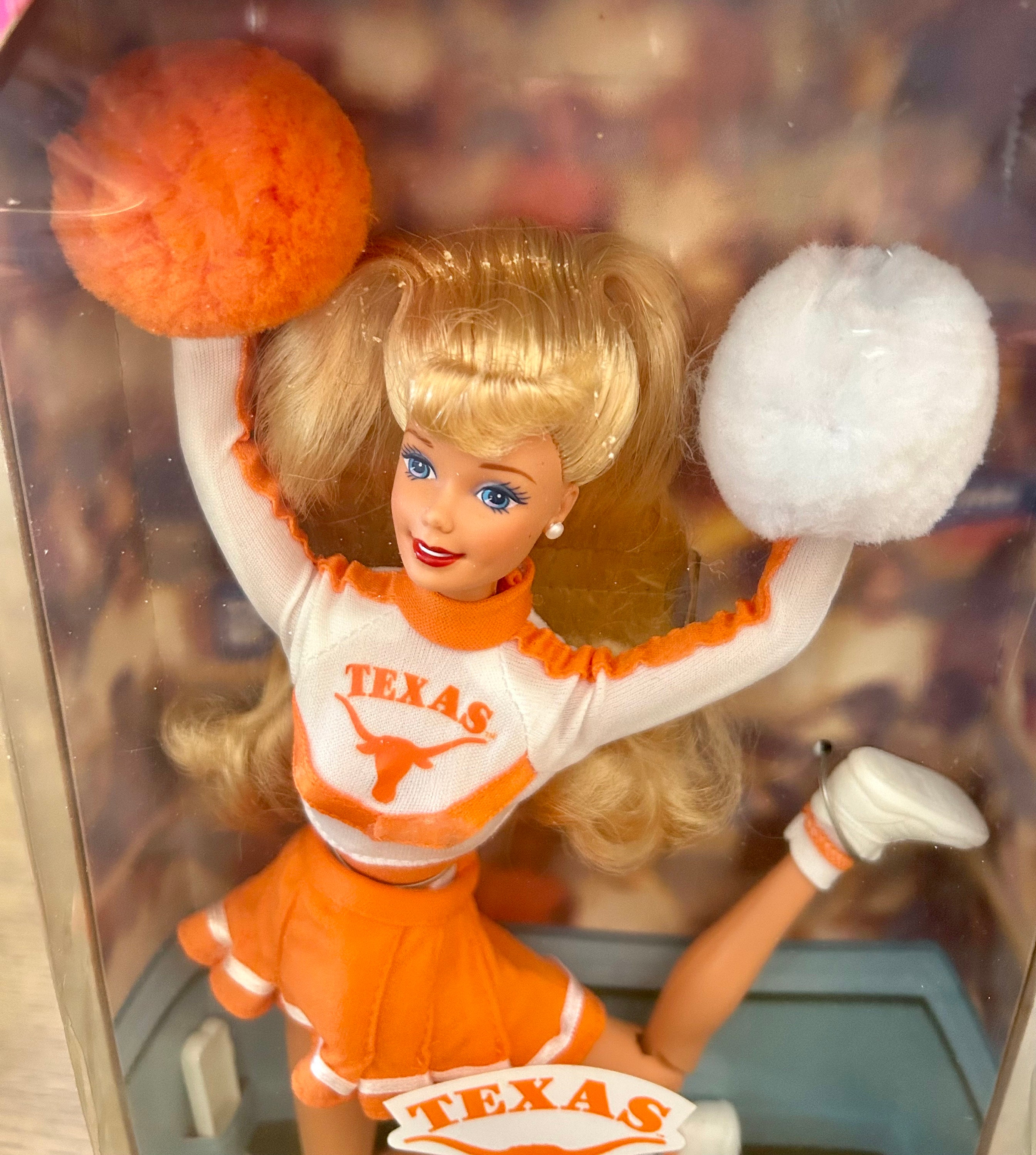 Vintage 1996 Texas Longhorns University Cheerleader Barbie Doll 