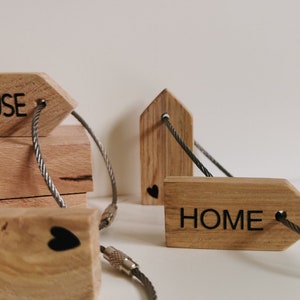 Keychain, personalized, wood, housewarming gift, best friend, boyfriend, house, cottage love image 3