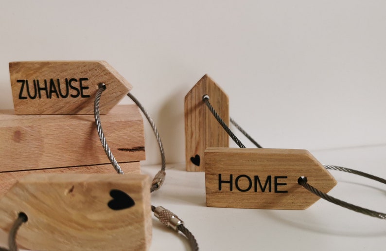 Keychain, personalized, wood, housewarming gift, best friend, boyfriend, house, cottage love image 3