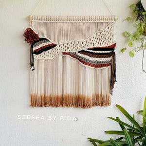 Handmade Macrame Wall Hanging: Boho Japandi Decor, Earthy Tones