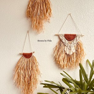 Raffia Wall Hanging, Macrame Raffia Wall Decor, Bohemian, Handmade ...