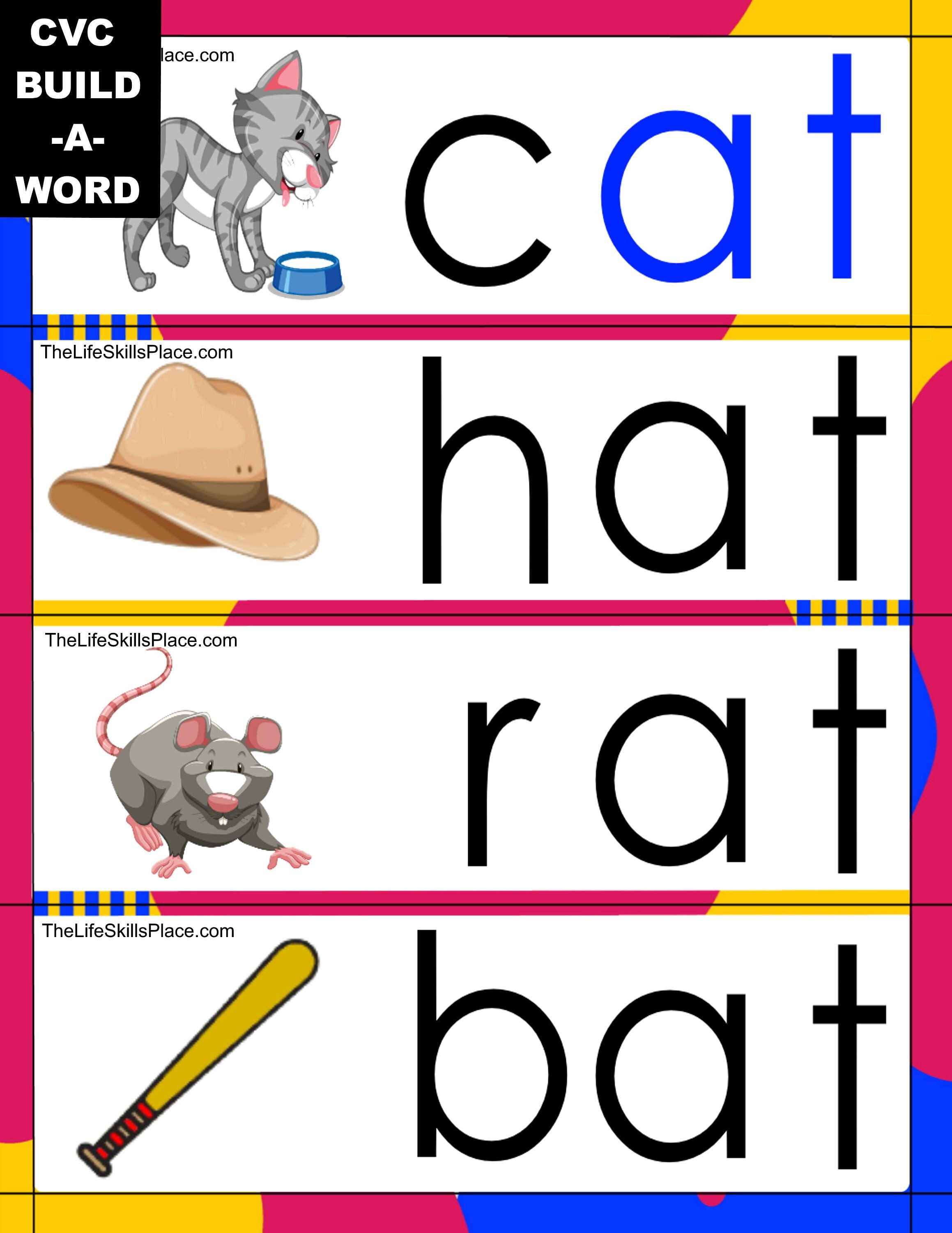 CVC Words Phonics Worksheets Printable Preschool Sight - Etsy