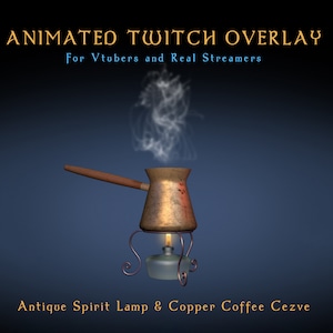 Animated Stream Decoration, Coffee Cezve, Twitch Overlay, Cozy Asset for Vtuber Room, Just Chatting, Streamer Coffee Break