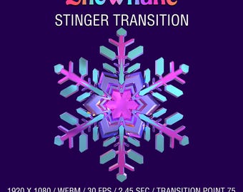 Christmas Snowflake Stinger Transition, Stream Transition, Animated Overlay, OBS, Twitch, YouTube for Streamers & VTubers