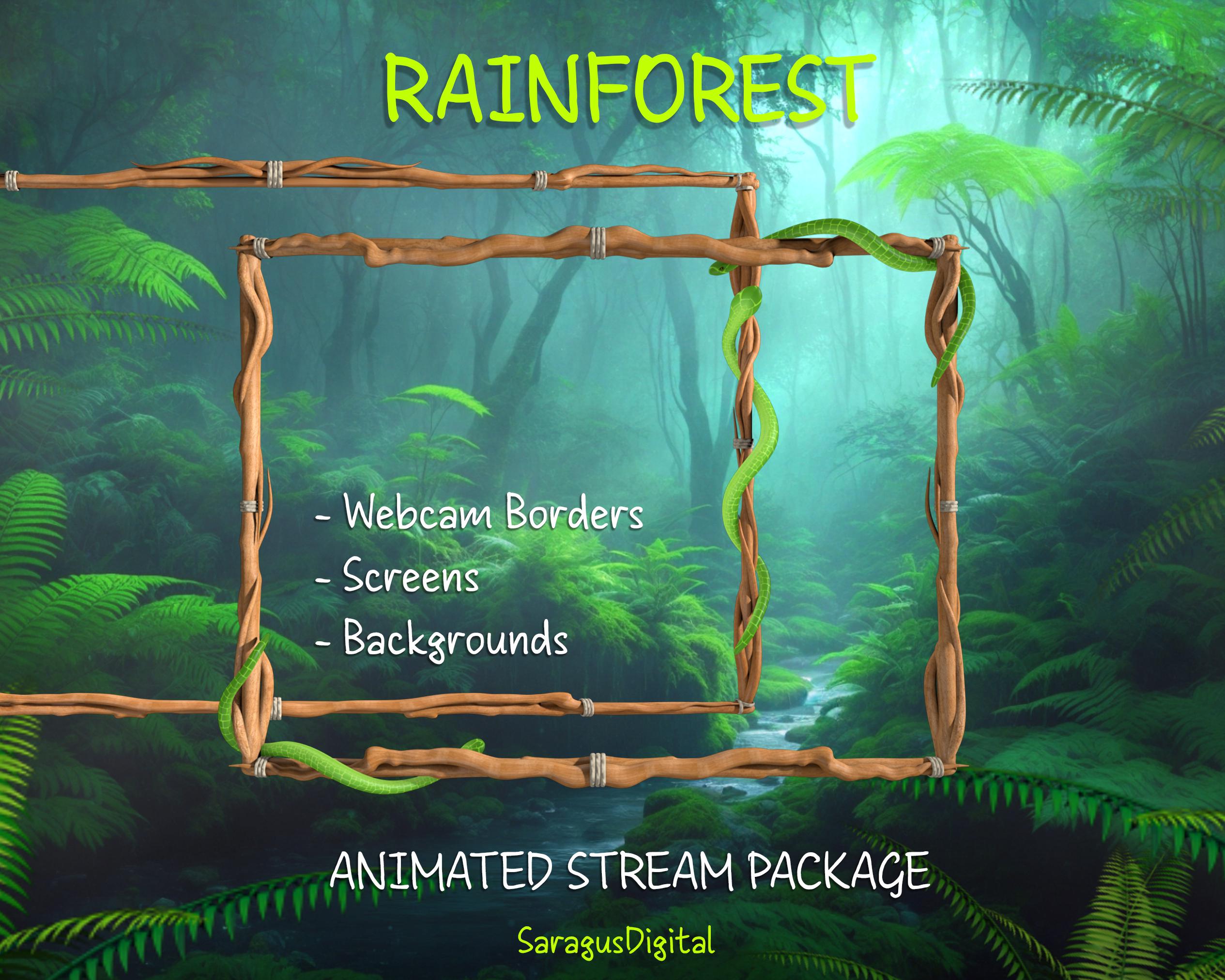 Snakes Forest Stream Overlays, Animated Twitch Screens, Borders and ...