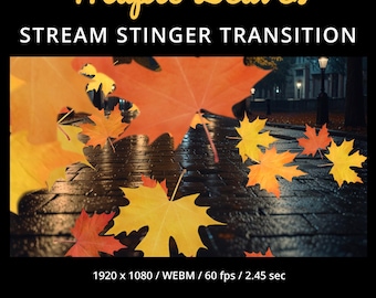 Autumn Leaves Transition, Fall Twitch Stinger, Animated Stream Overlay for Halloween and Thanksgiving
