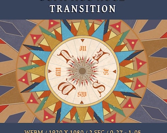 Twitch Transition Medieval Sea Map, Stream Stinger Transition Wind Rose Compass, Pirate & Nautical Game Streaming