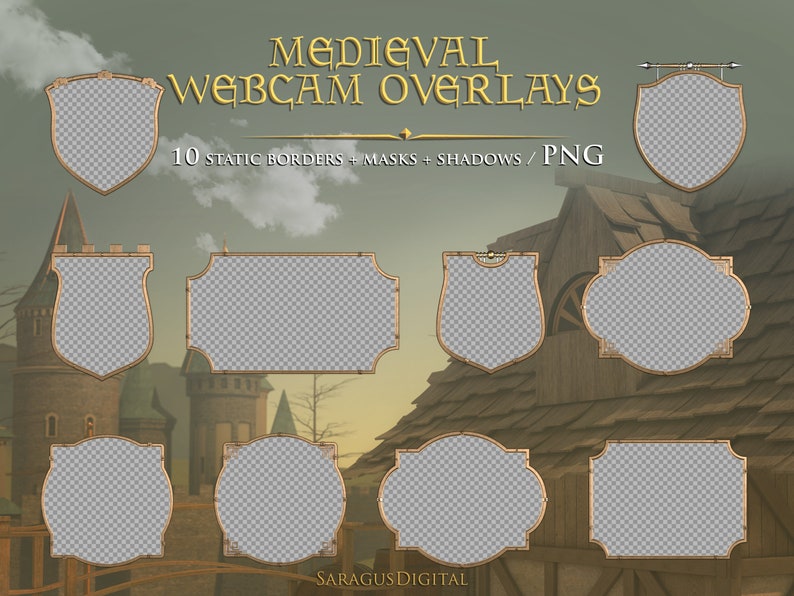 Medieval Webcam Overlays, Twitch Camera Border Pack, Fantasy Games ...